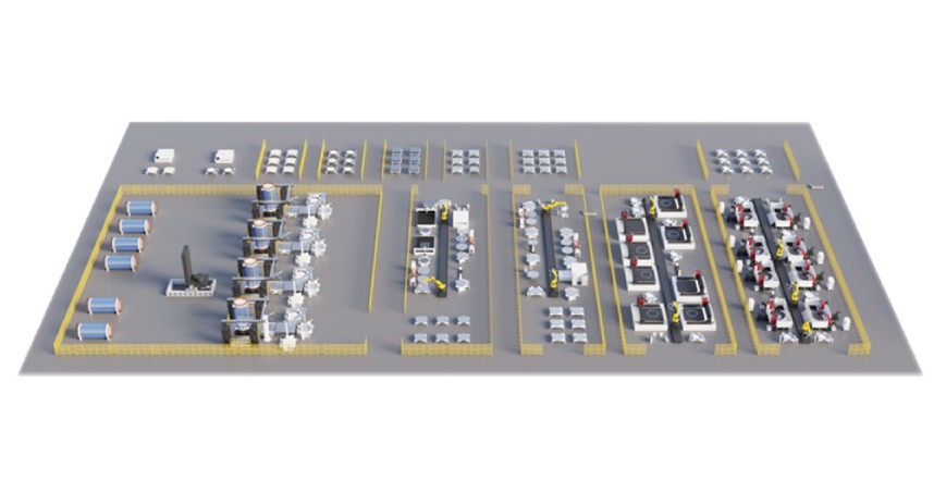 Linha de produção de eletrolisadores alcalinos