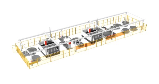 Linha de produção automática de máquinas para fabricação de eletrodos